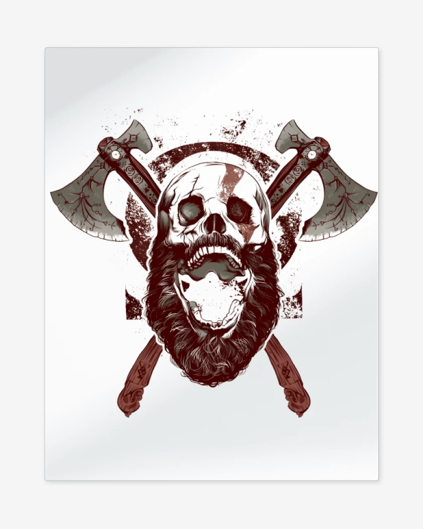 Print metalico Blanco de Kratos Vikingo 2