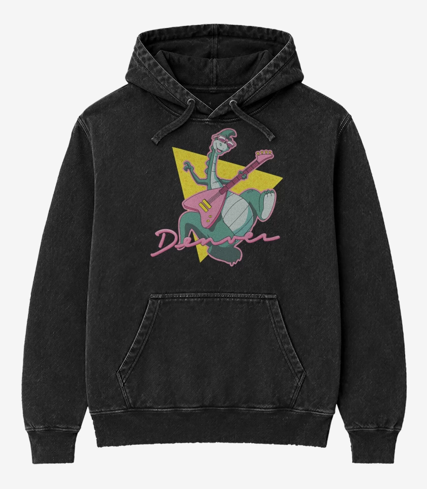 Poleron Canguro Acid Wash Negro de Denver
