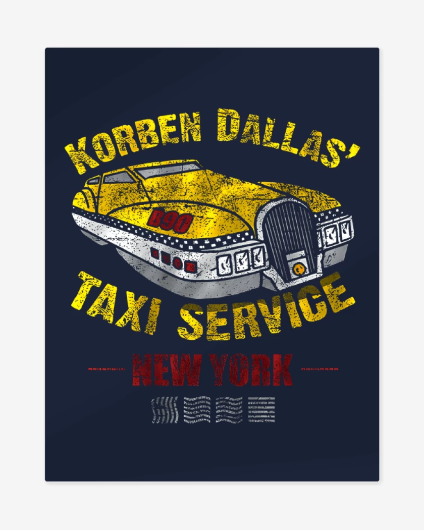 Print metalico Azul Marino de Korben Dallas taxi service