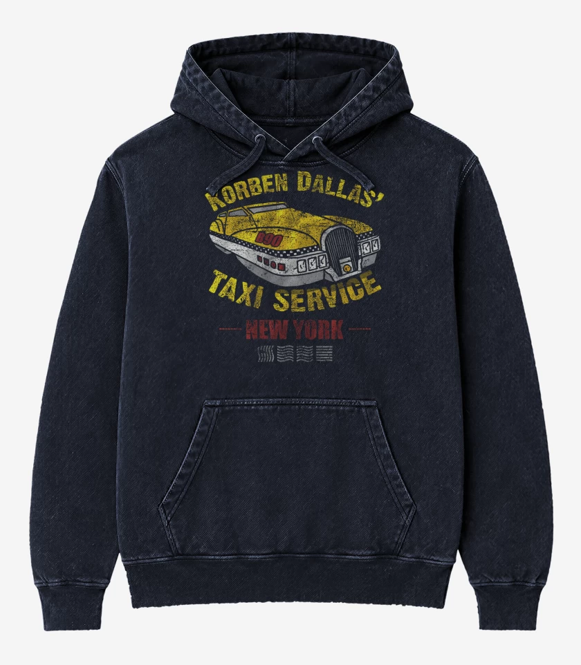 Poleron Canguro Acid Wash Azul Marino de Korben Dallas taxi service