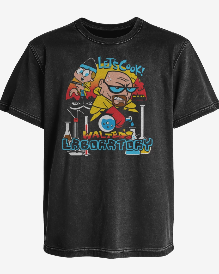 Polera desgastada Negro de El laboratorio de Walter