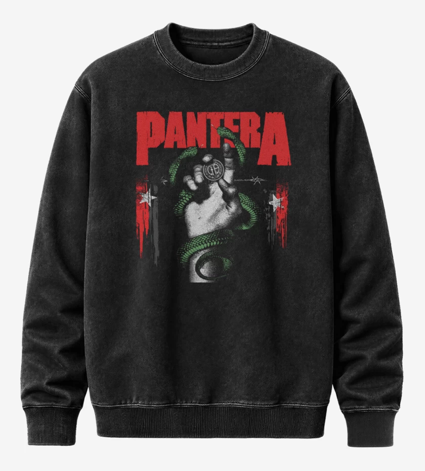 Poleron Polo Acid Wash Negro de Pantera 2022