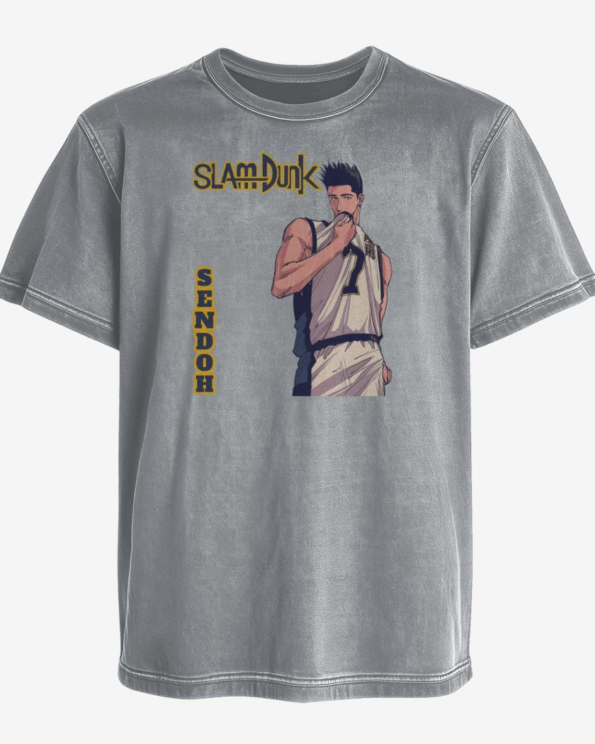 Polera desgastada Gris Melange de Sendoh