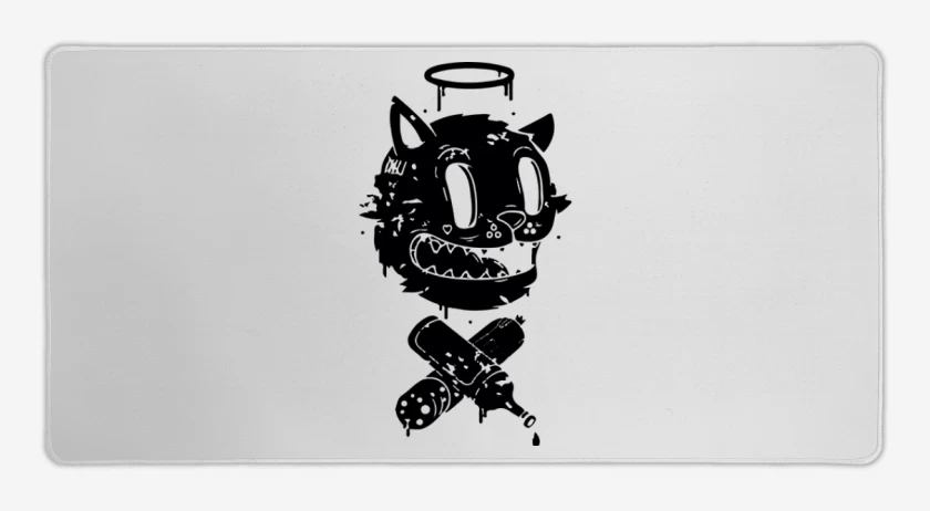 Mouse pad Gamer Black cat vinyl X