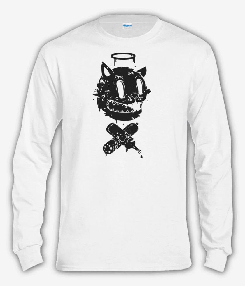 Polera manga larga Blanco de Black cat vinyl X