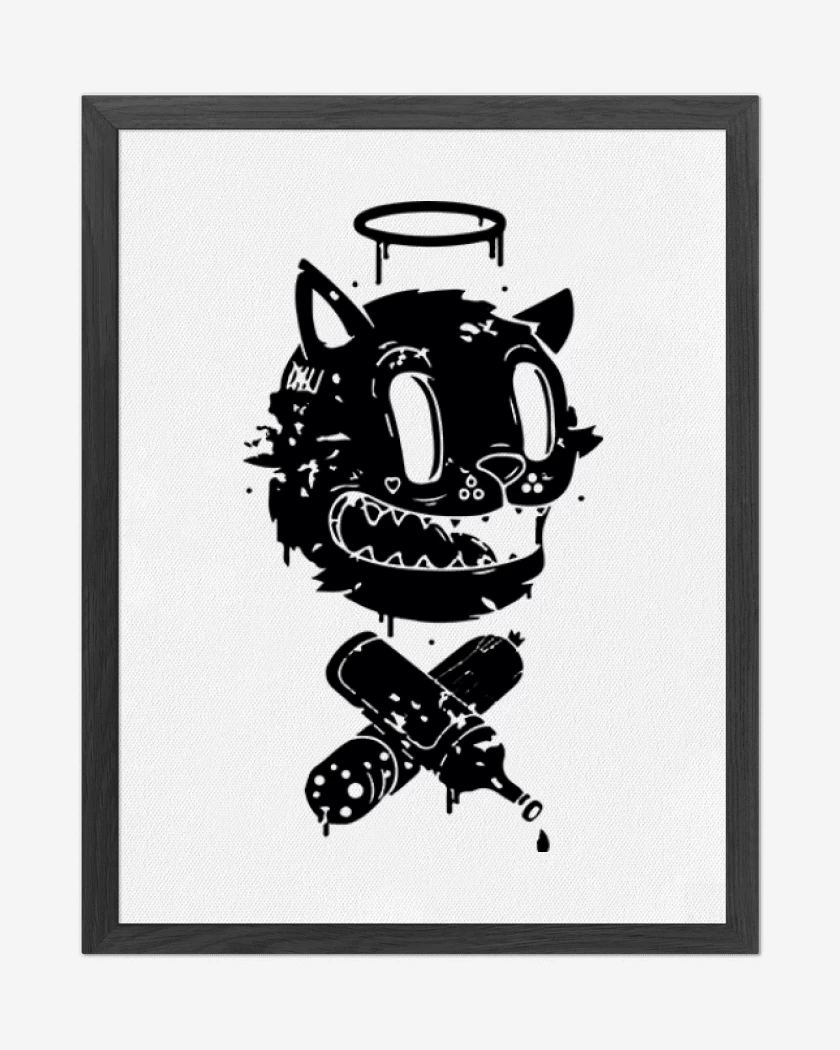 Cuadro decorativo Blanco de Black cat vinyl X