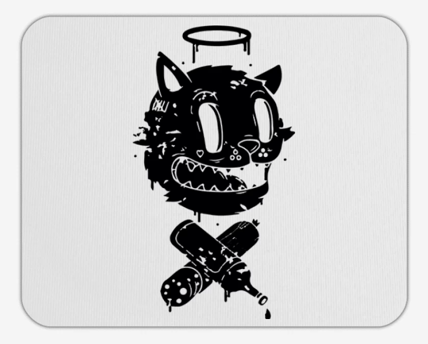 Mousepad Black cat vinyl X