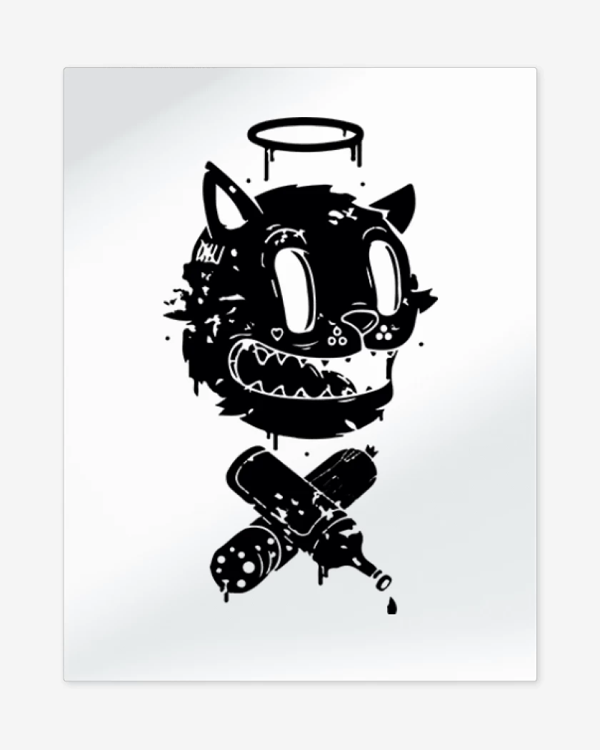 Print metalico Blanco de Black cat vinyl X