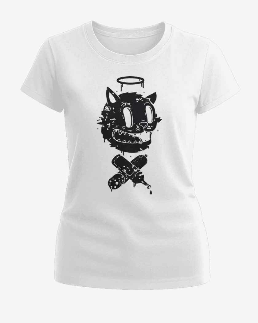 Polera de Mujer Blanco de Black cat vinyl X
