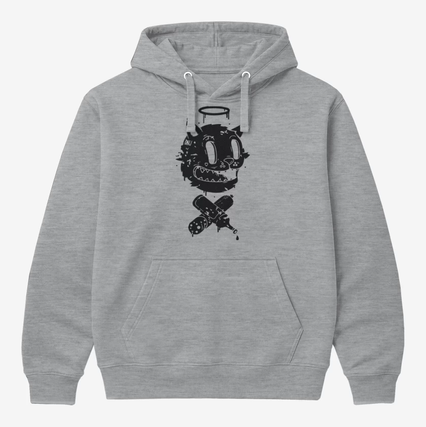 Polerón Canguro Gris Melange de Black cat vinyl X