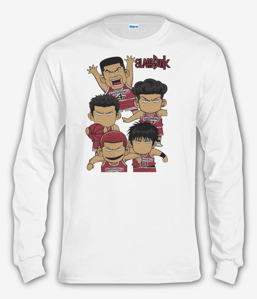 Polera manga larga Blanco de Shohoku Slam Dunk