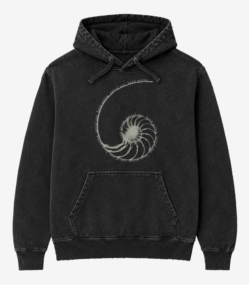 Poleron Canguro Acid Wash Negro de Spiral Out