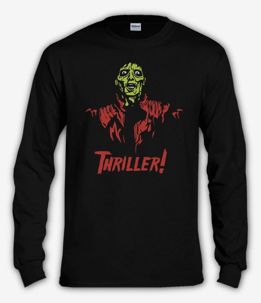 Polera manga larga Negro de Thriller 
