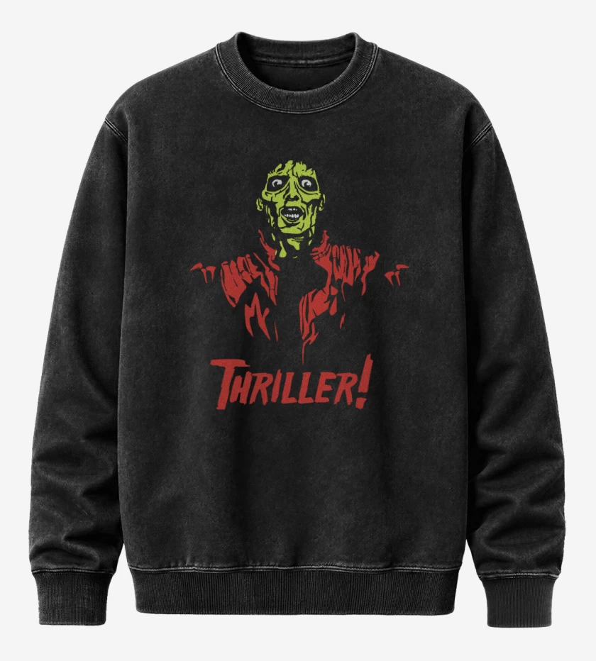 Poleron Polo Acid Wash Negro de Thriller 