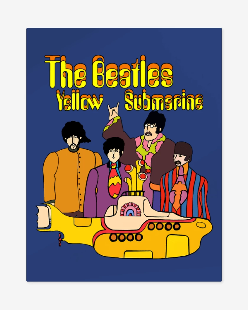 Print metalico Azul Rey de Yellow Submarine