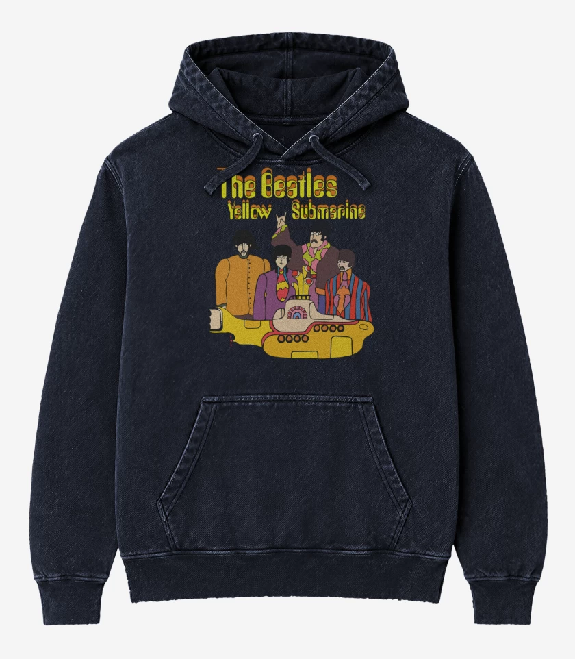 Poleron Canguro Acid Wash Azul Marino de Yellow Submarine