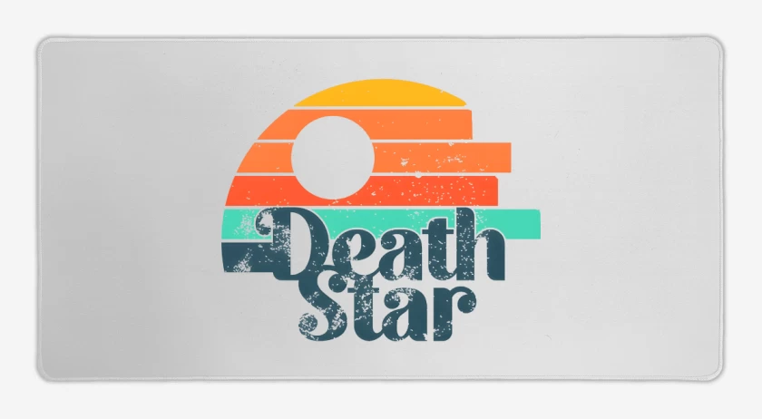 Mouse pad Gamer Blanco de Death Star Retro
