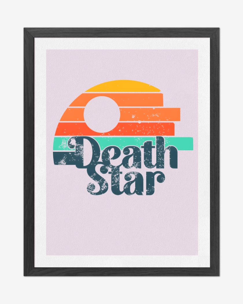 Cuadro decorativo Rosa Pastel de Death Star Retro