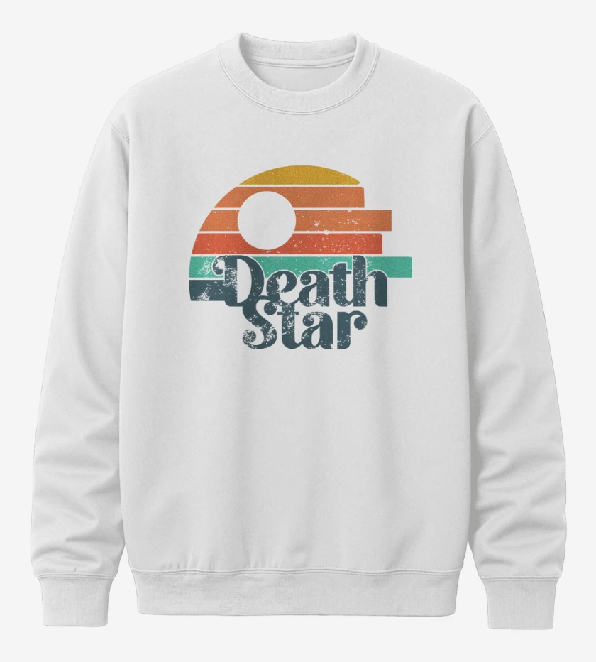 Poleron polo Blanco de Death Star Retro