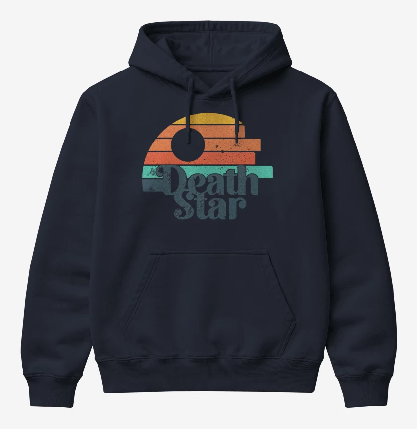 Poleron Canguro básico Azul Marino de Death Star Retro