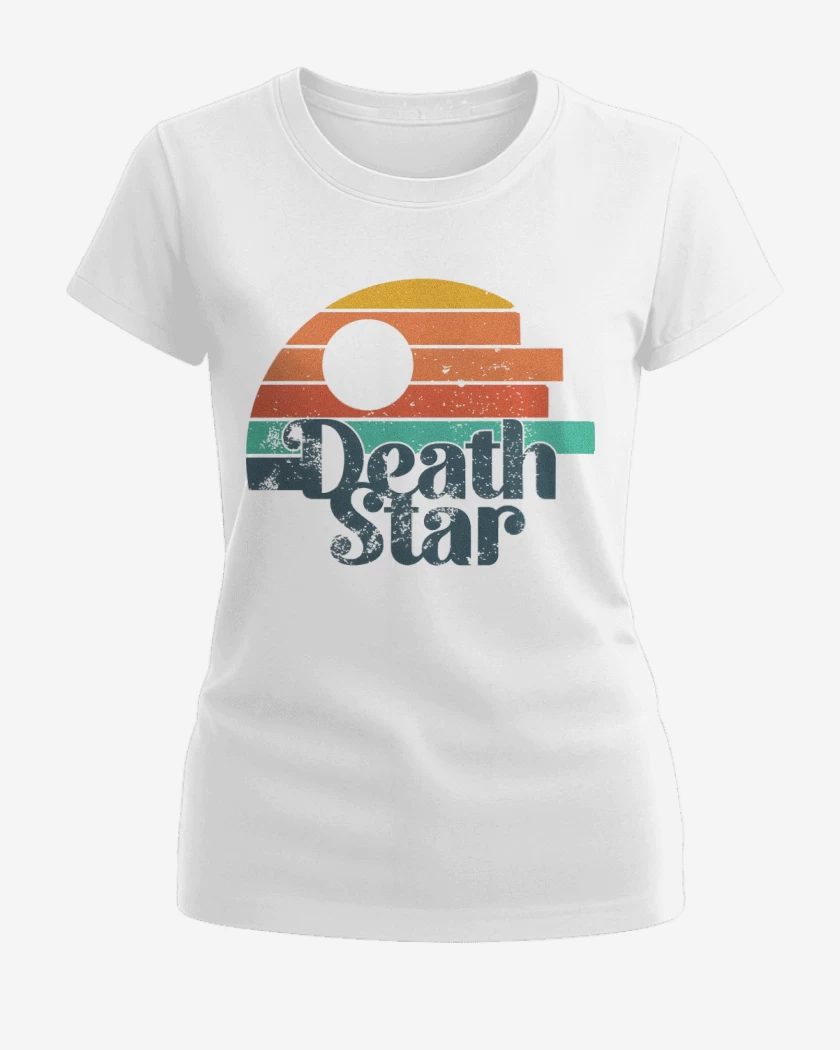 Polera de Mujer Blanco de Death Star Retro