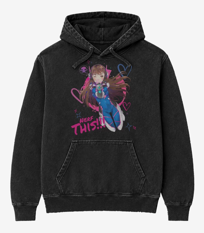 Poleron Canguro Acid Wash Negro de Dva 3
