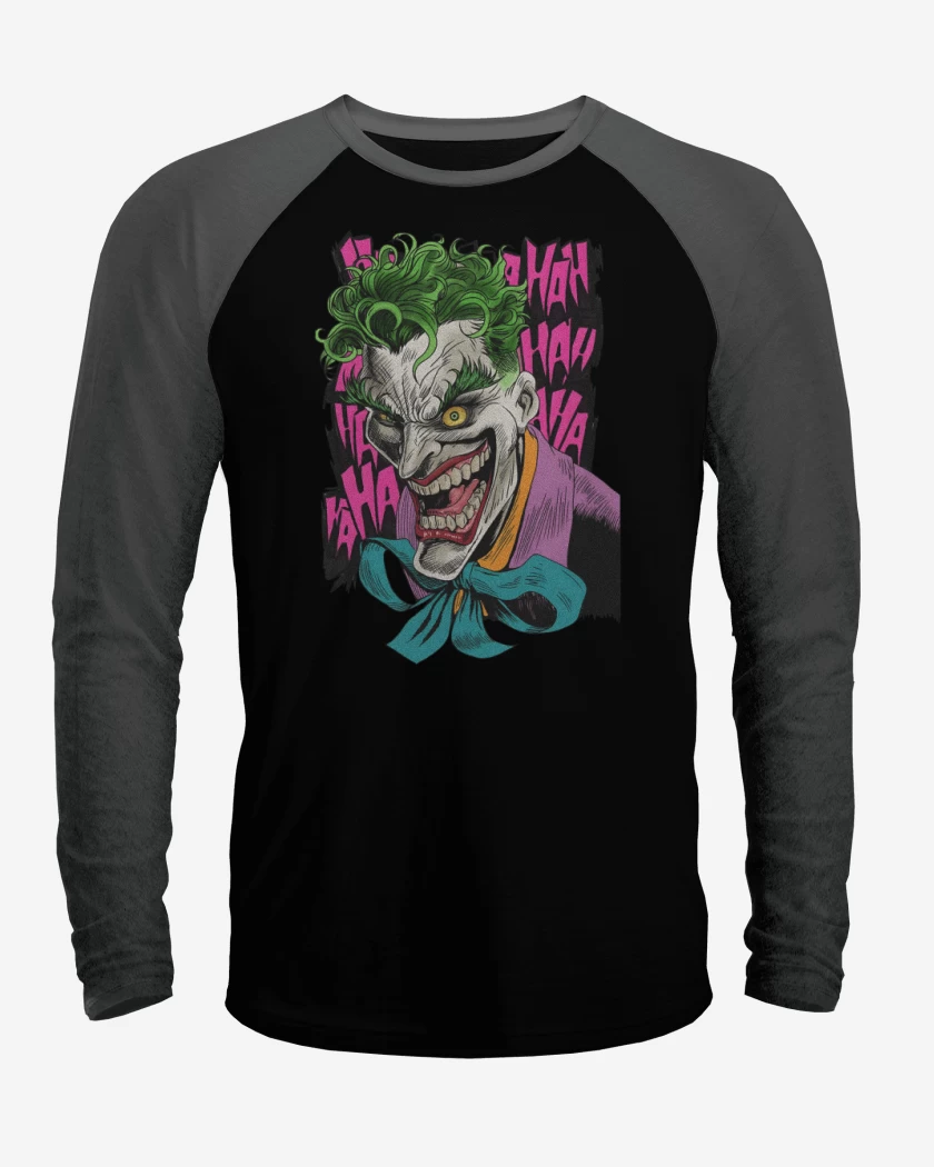 Polera Raglan Negro / Negro Heather de Joker de la Risa