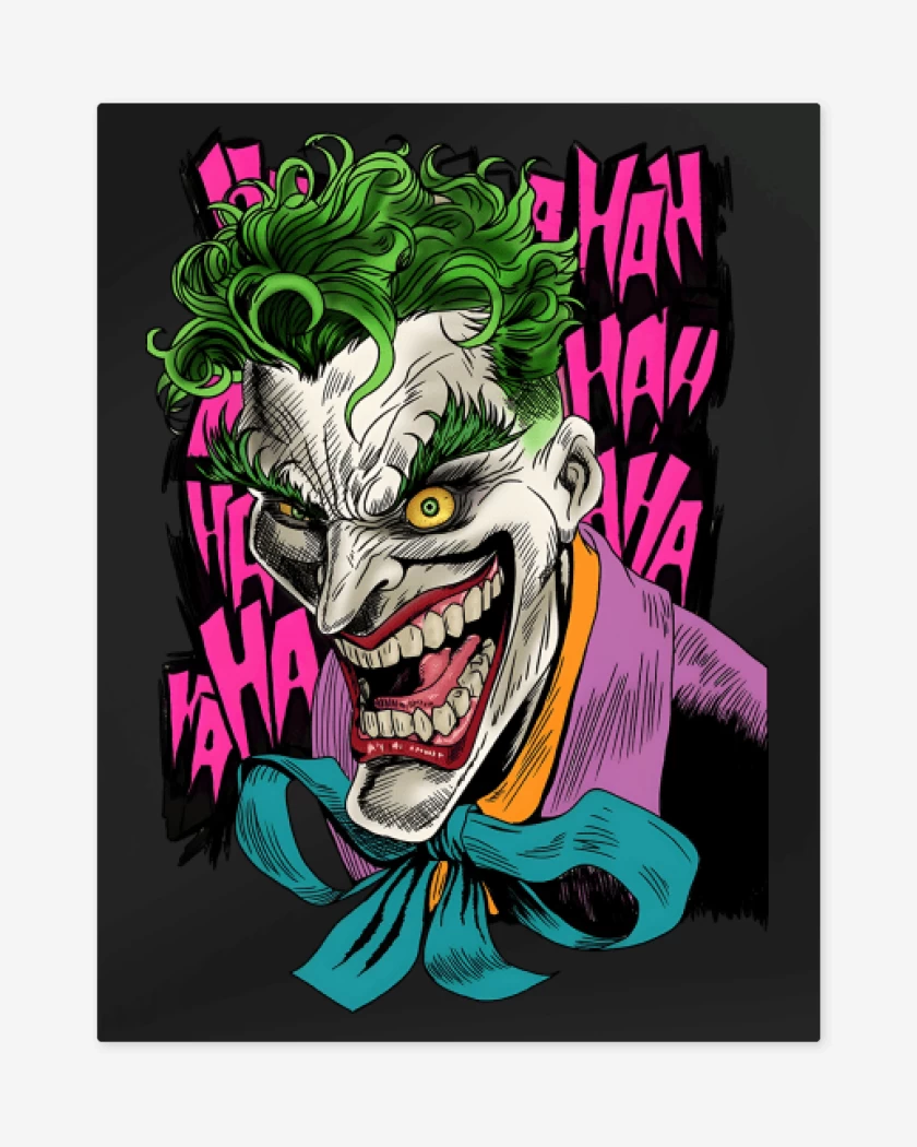 Print metalico Negro de Joker de la Risa