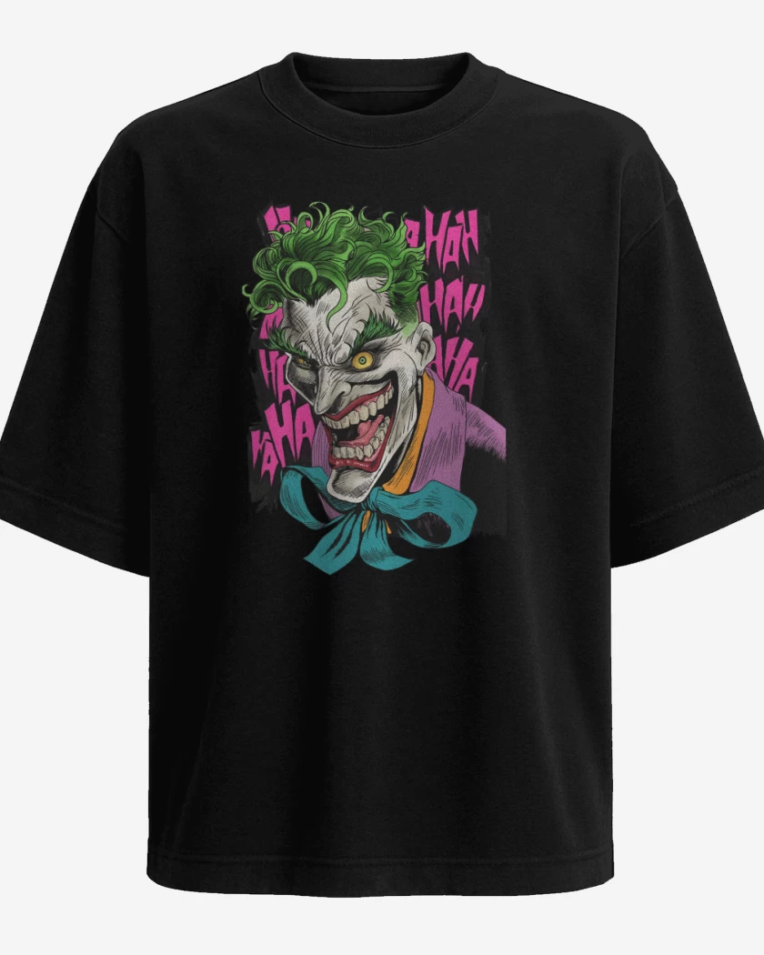 Polera Oversize Negro de Joker de la Risa