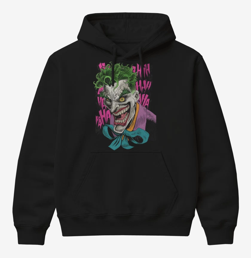 Poleron Canguro básico Negro de Joker de la Risa