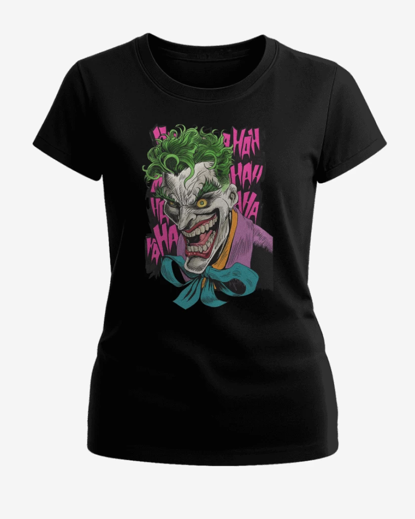 Polera de Mujer Negro de Joker de la Risa