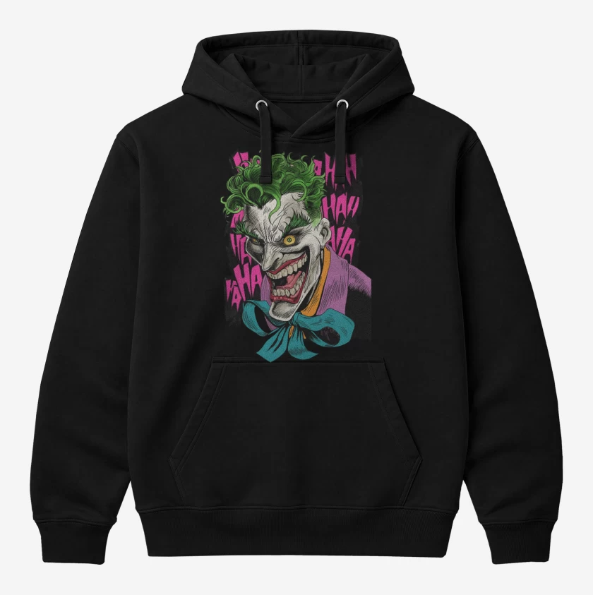 Polerón Canguro Negro de Joker de la Risa