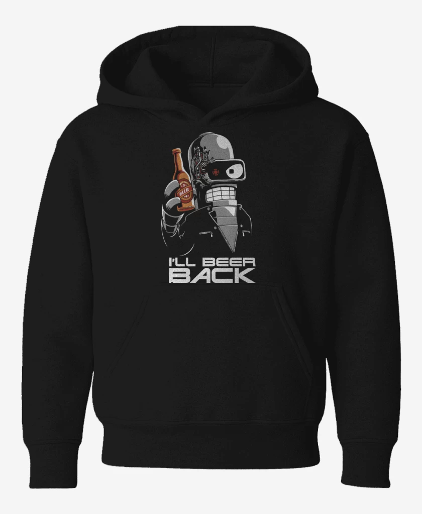 Poleron de niño Negro de Ill Beer Back 