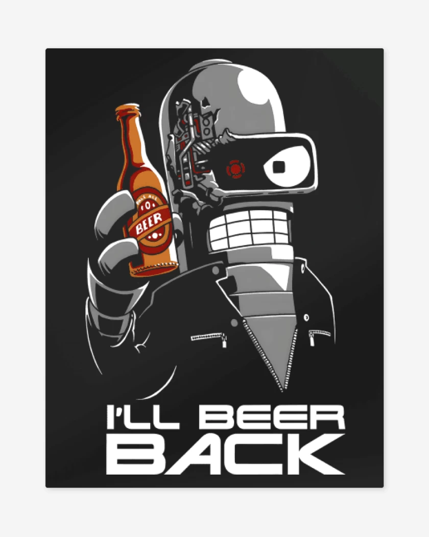 Print metalico Negro de Ill Beer Back 