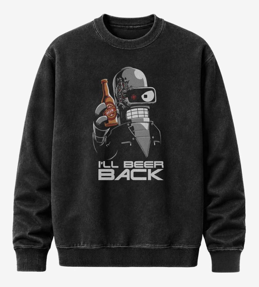 Poleron Polo Acid Wash Negro de Ill Beer Back 