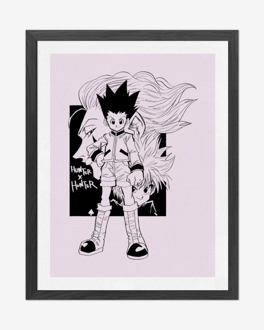 Cuadro decorativo Rosa Pastel de Gon x Kilua x Hisoka
