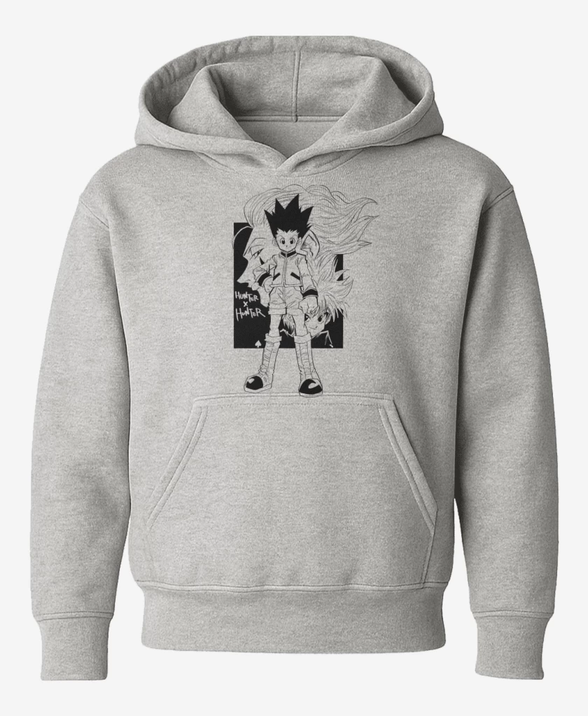 Poleron de niño Gris Melange de Gon x Kilua x Hisoka