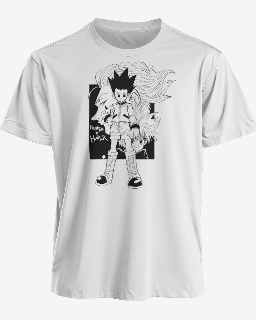 Polera premium Blanco de Gon x Kilua x Hisoka