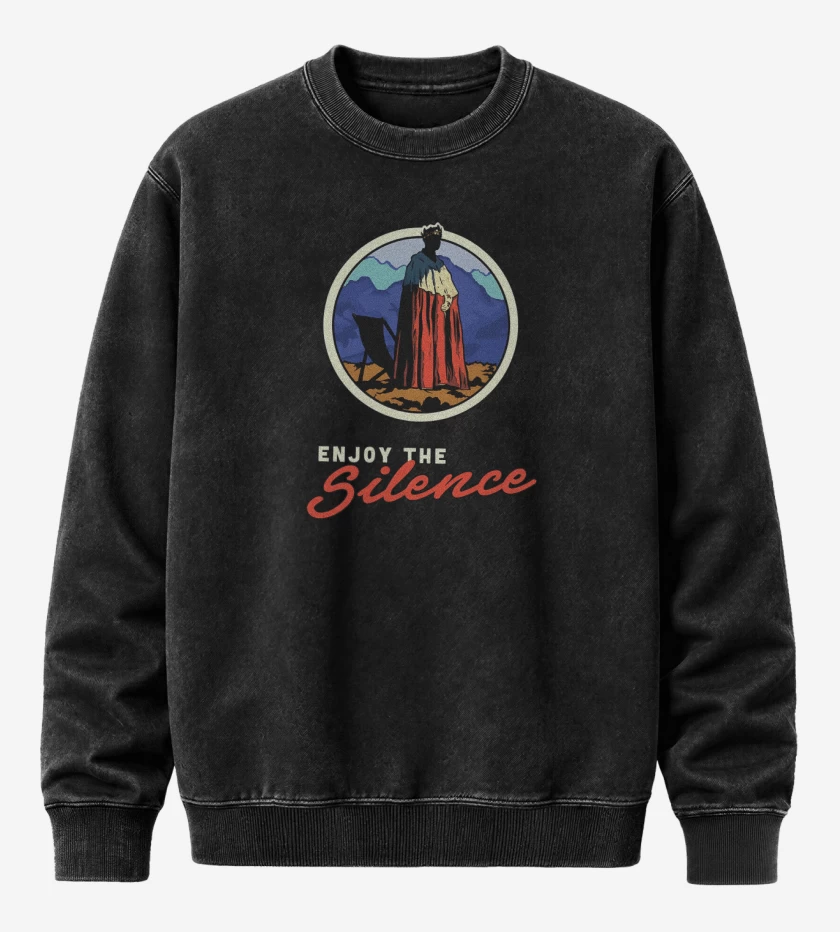 Poleron Polo Acid Wash Negro de Enjoy the silence