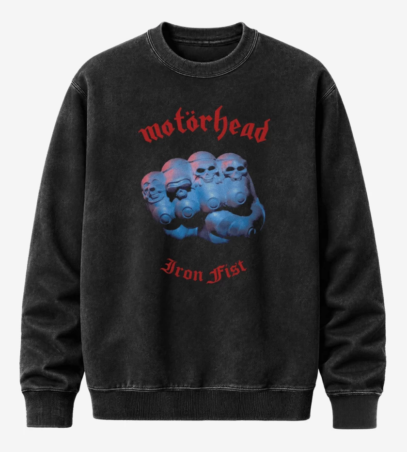 Poleron Polo Acid Wash Negro de Iron Fist 