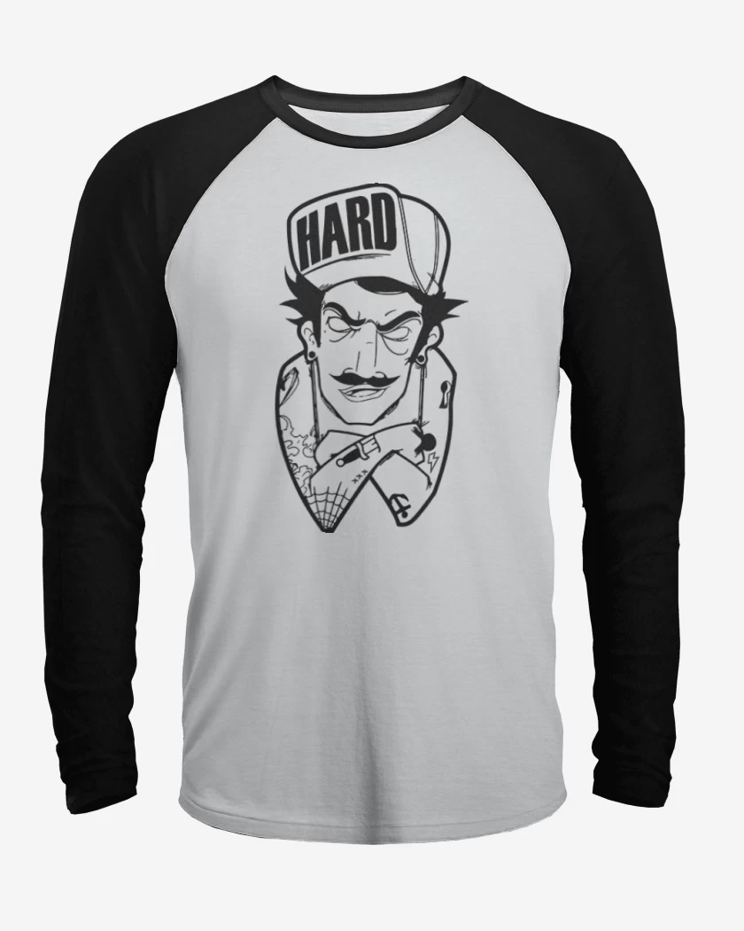 Polera Raglan Blanco / Negro de Hard