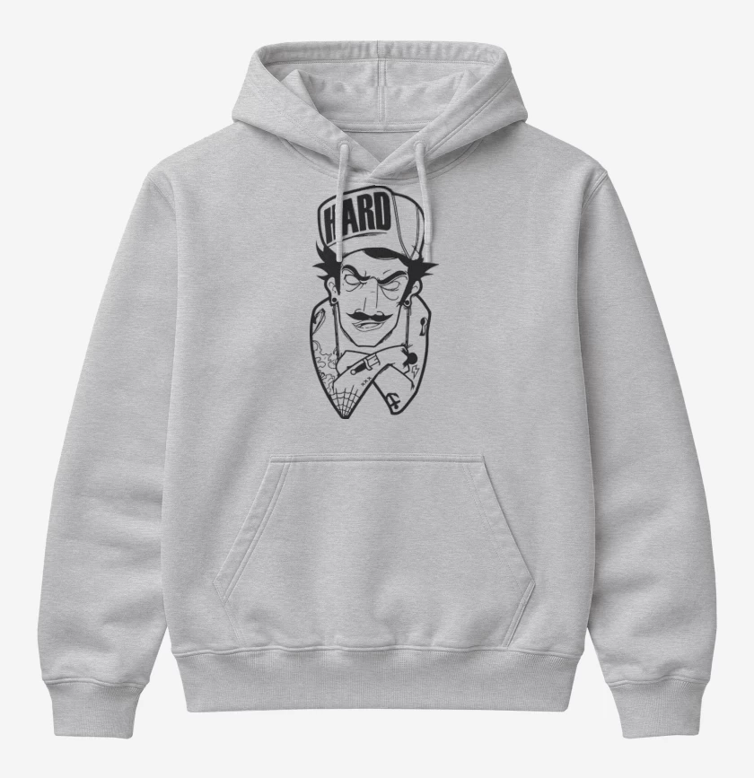 Poleron Canguro básico Gris Melange de Hard