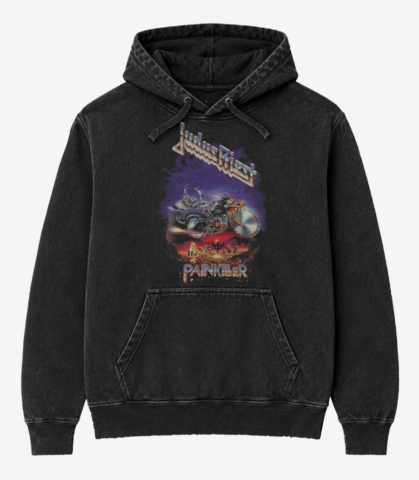 Poleron Canguro Acid Wash Negro de Painkiller 