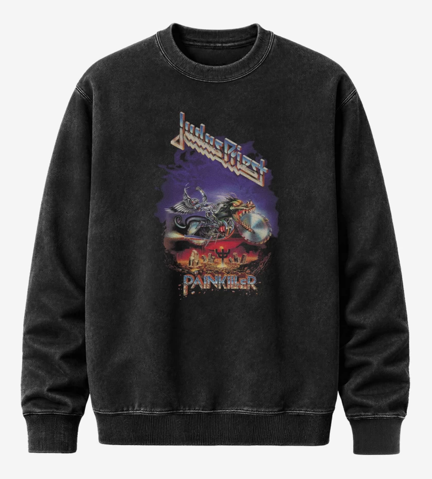 Poleron Polo Acid Wash Negro de Painkiller 