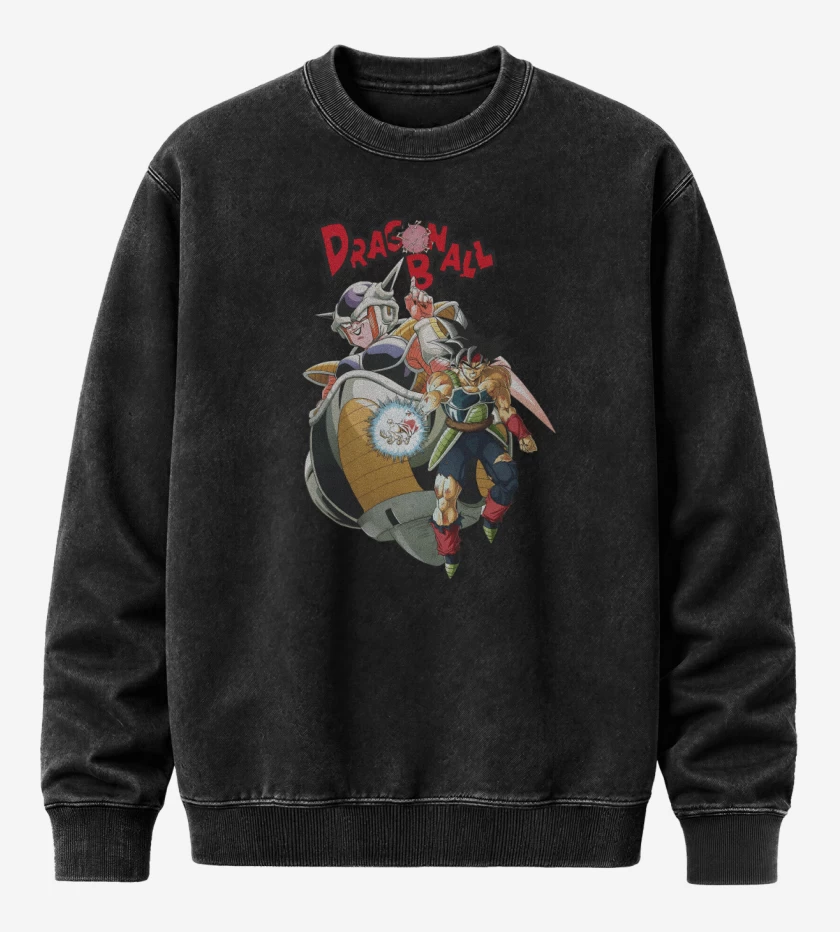 Poleron Polo Acid Wash Negro de La Leyenda de Bardock