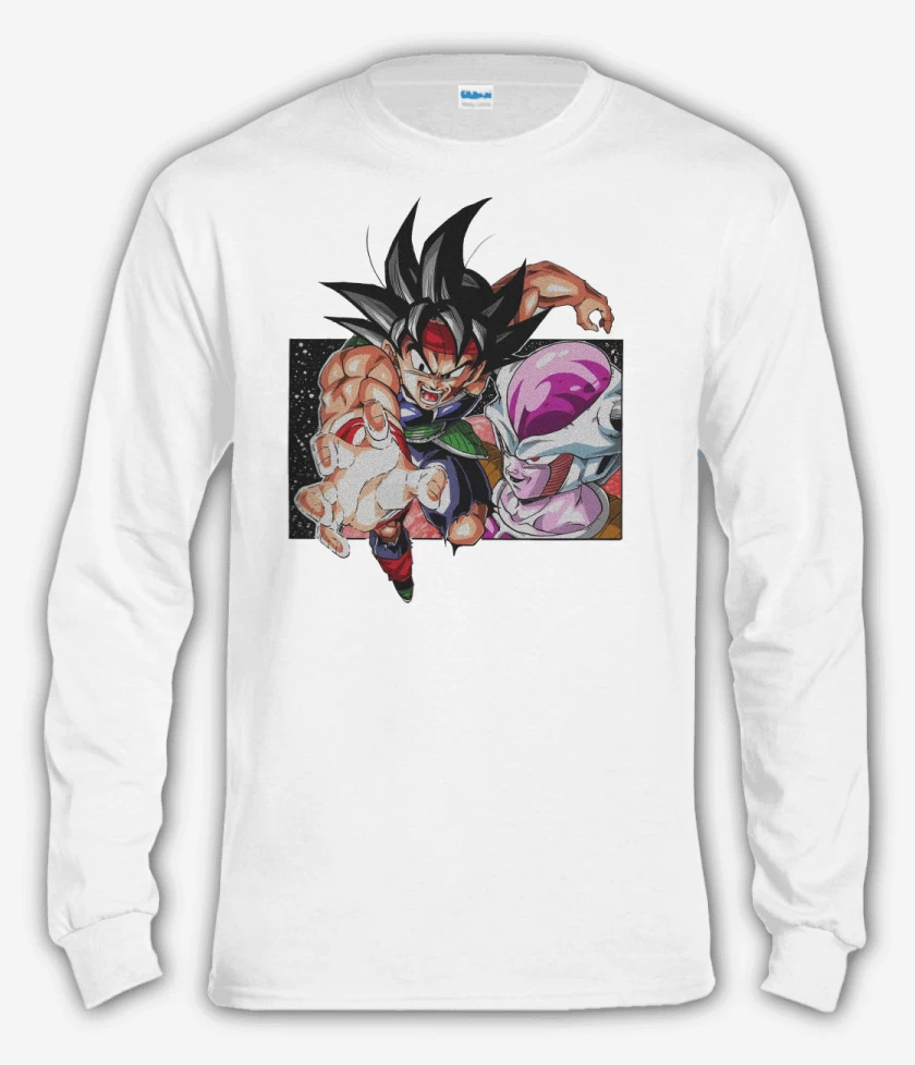 Polera manga larga Blanco de El Saiyajin Bardock 