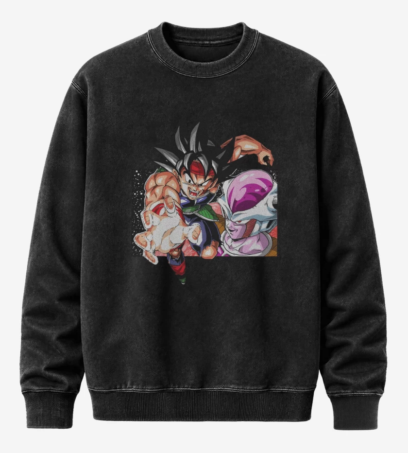 Poleron Polo Acid Wash Negro de El Saiyajin Bardock 