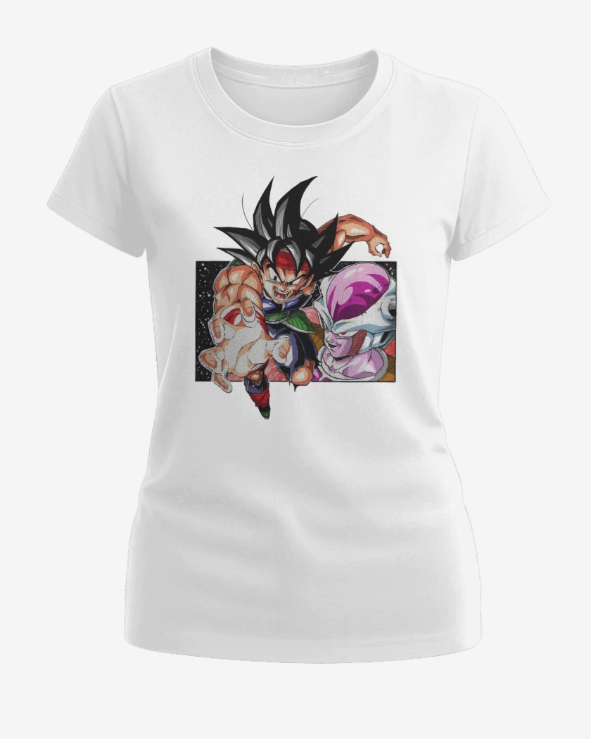 Polera de Mujer Blanco de El Saiyajin Bardock 