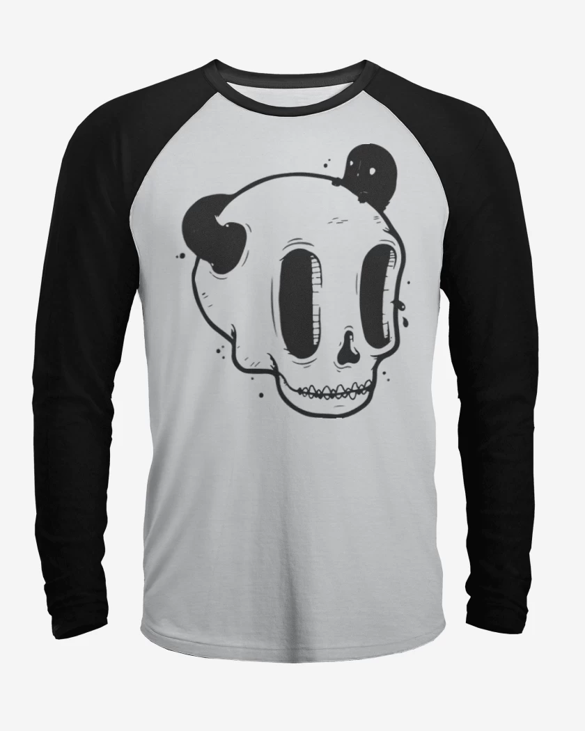 Polera Raglan Blanco / Negro de Black Skull