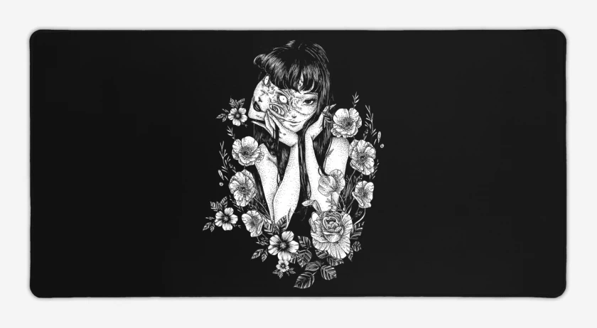 Mouse pad Gamer Negro de Tomie